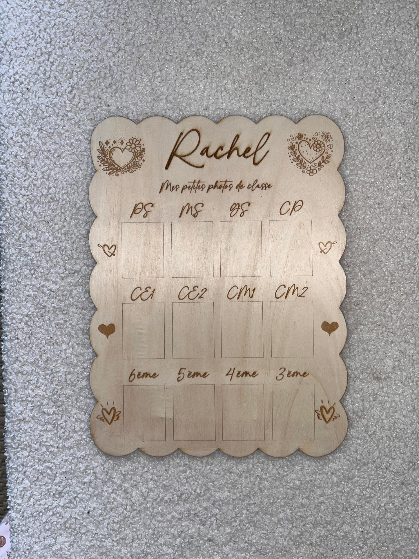 Panneau photos de classe personnalisé