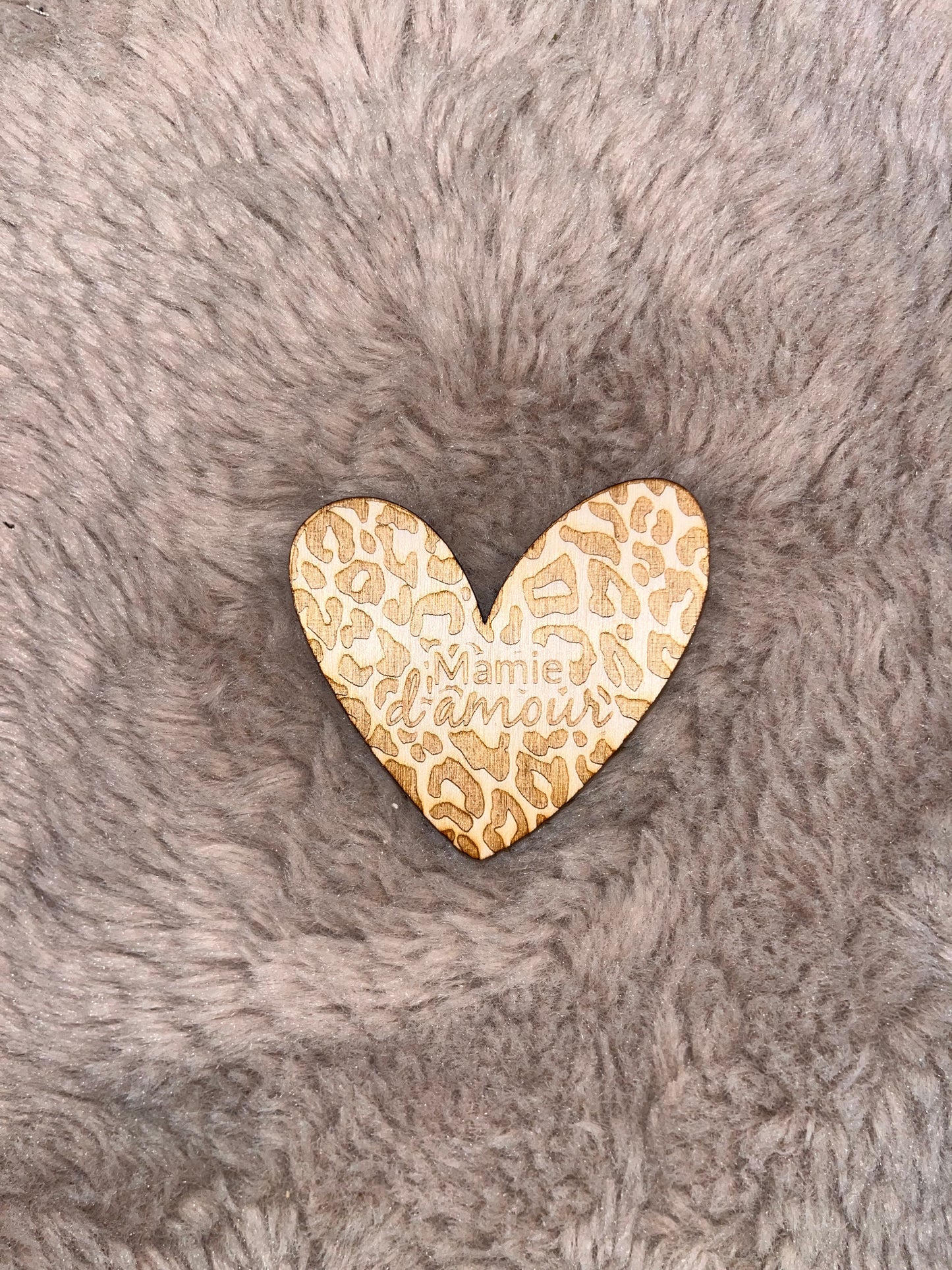 Magnet cœur léopard