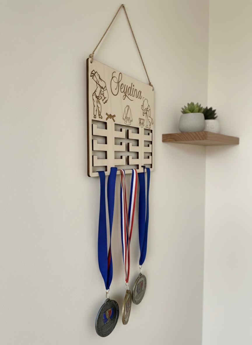 Support médaille de Judo personnalisé