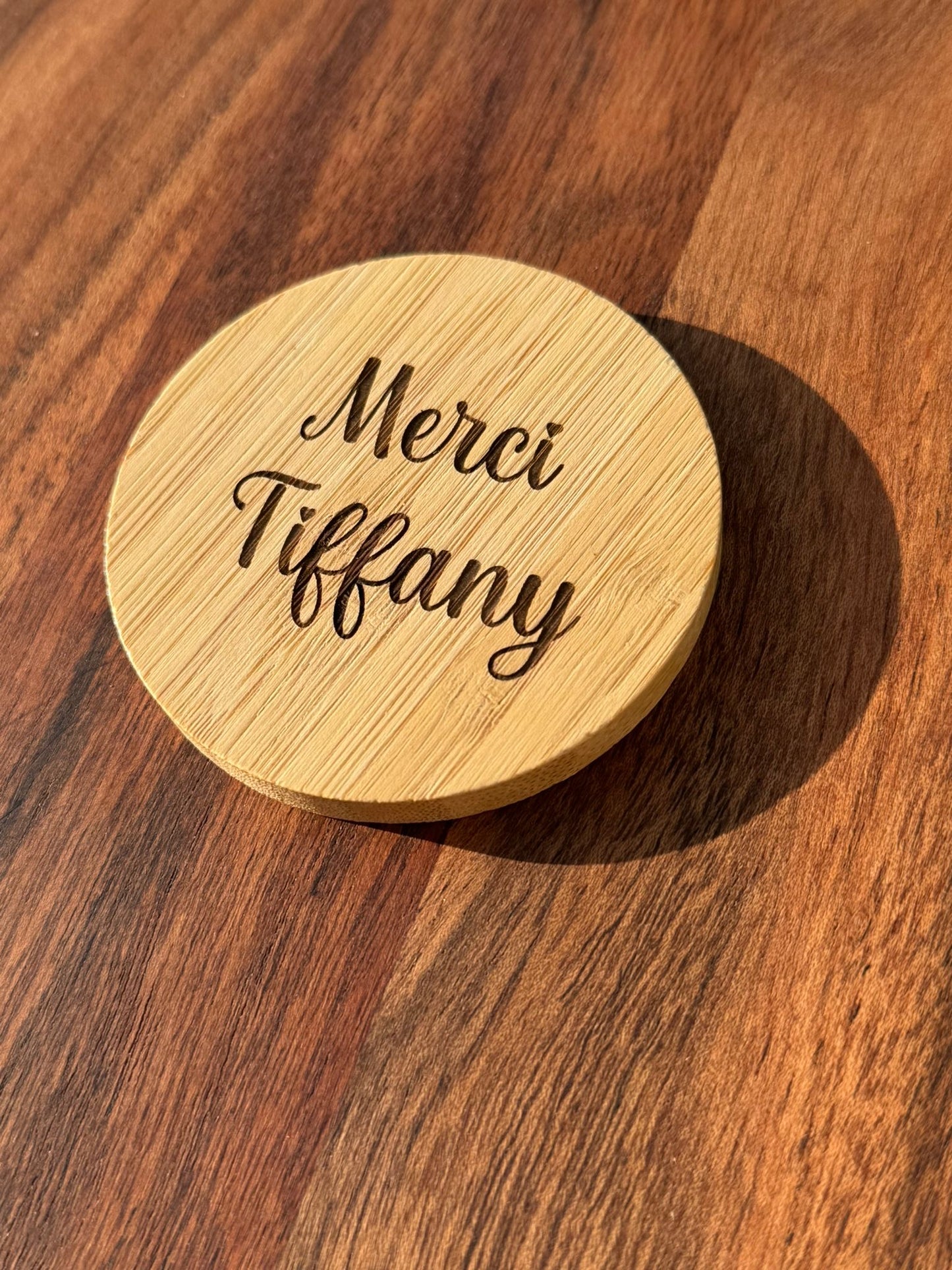 Miroir de poche en bois personnalisé