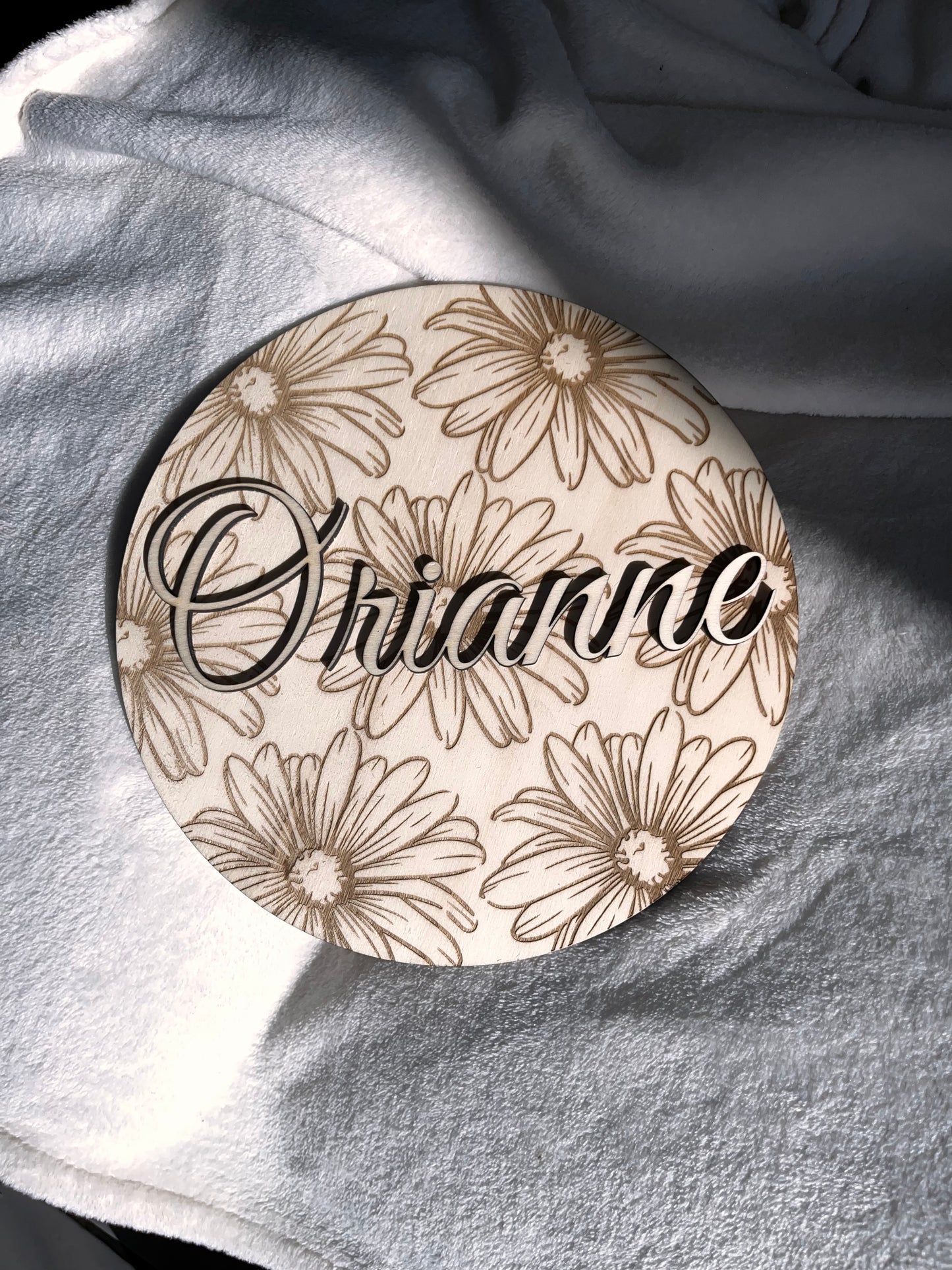 Plaque ronde fleurs
