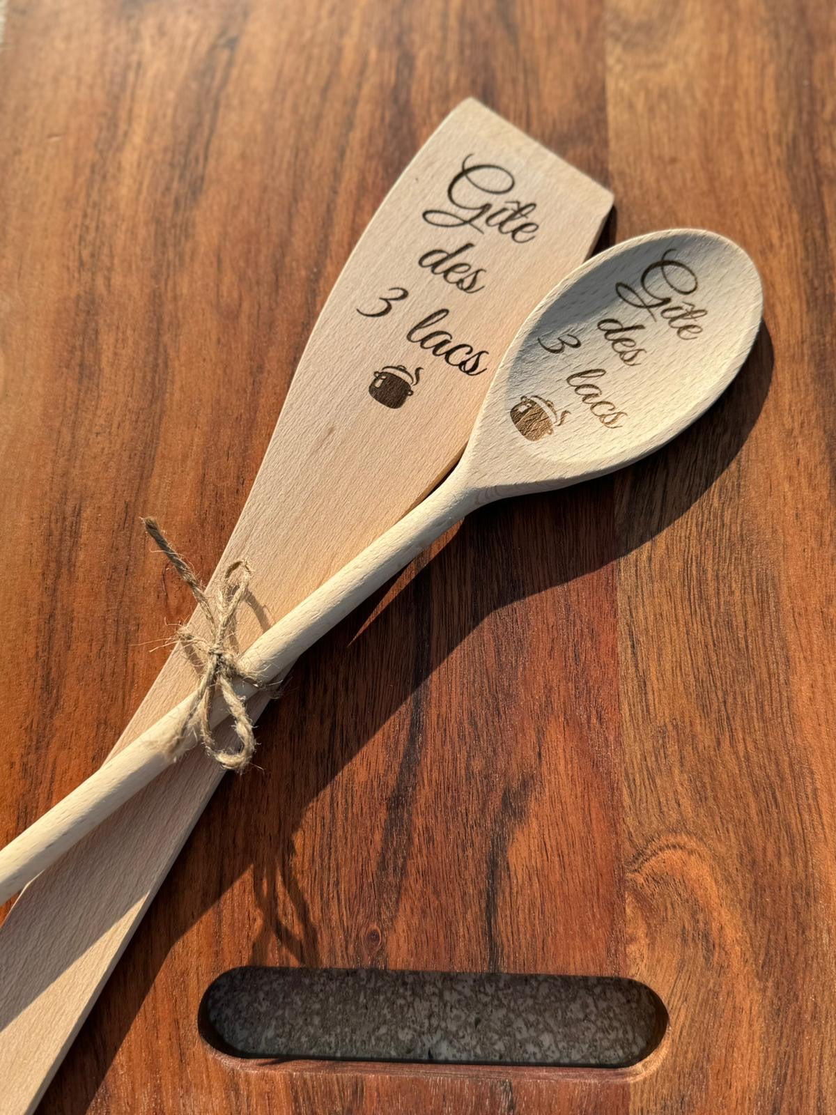 Lot de 2 couverts en bambou personnalisé