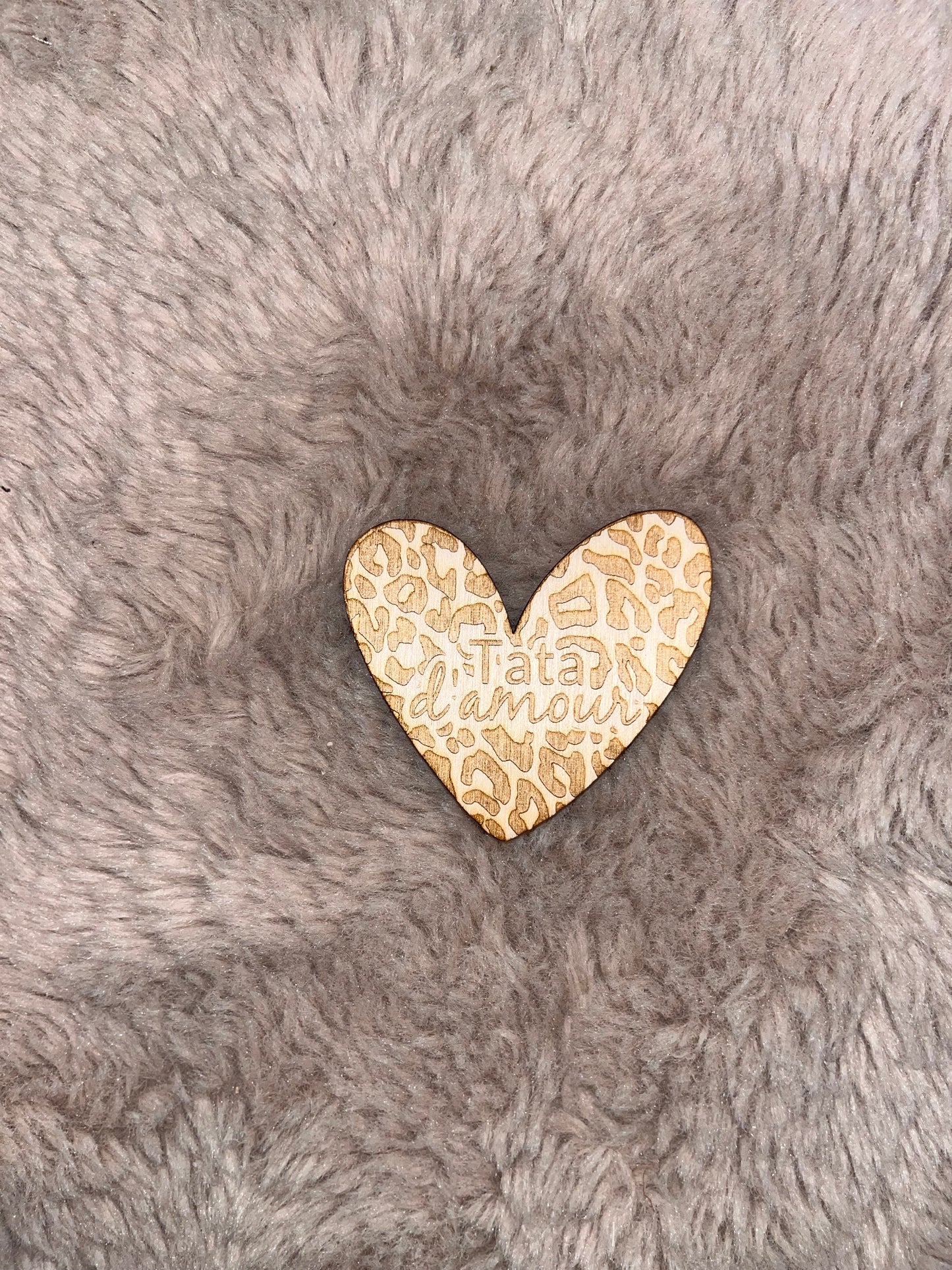 Magnet cœur léopard