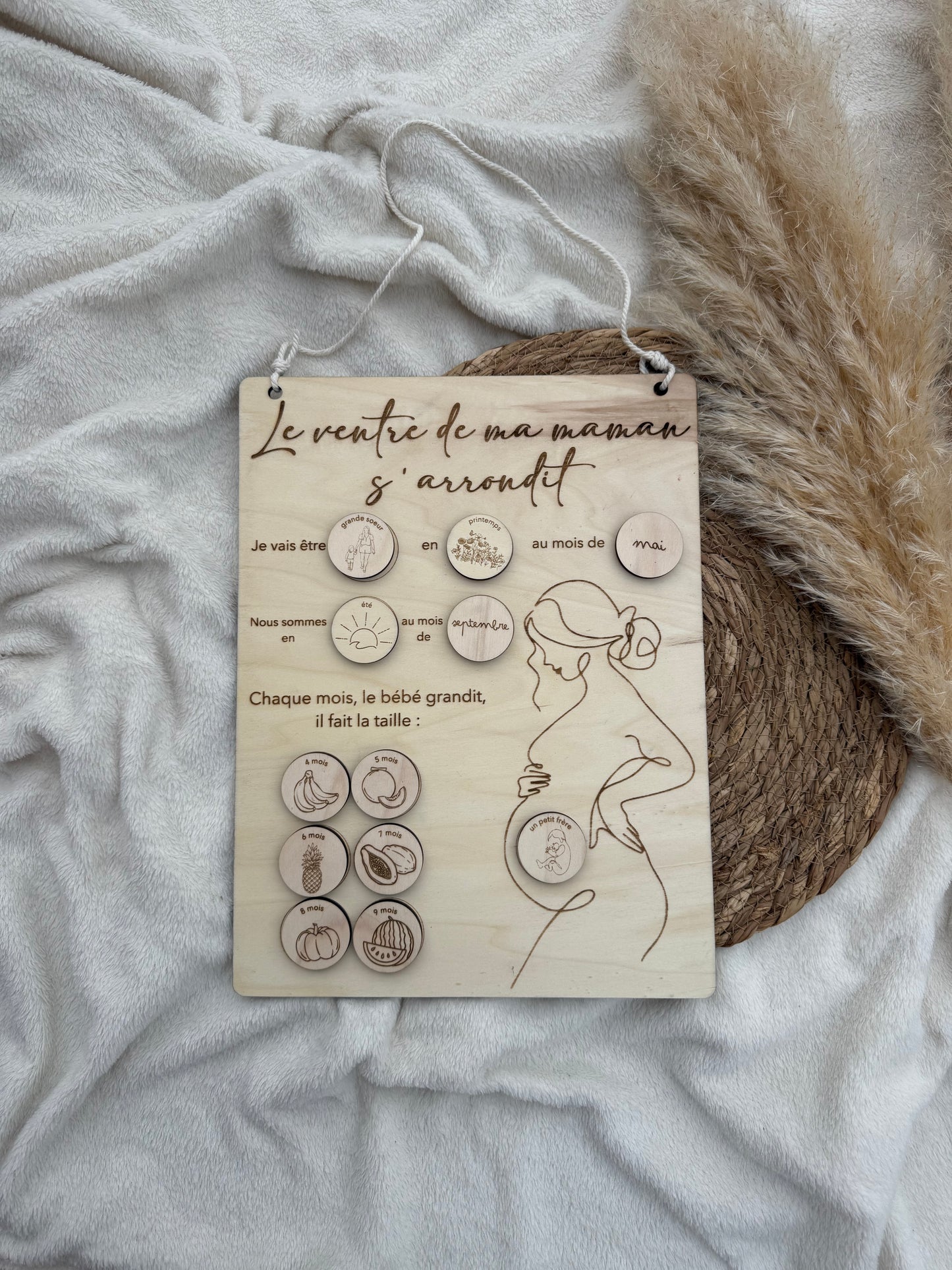 Calendrier de grossesse en bois