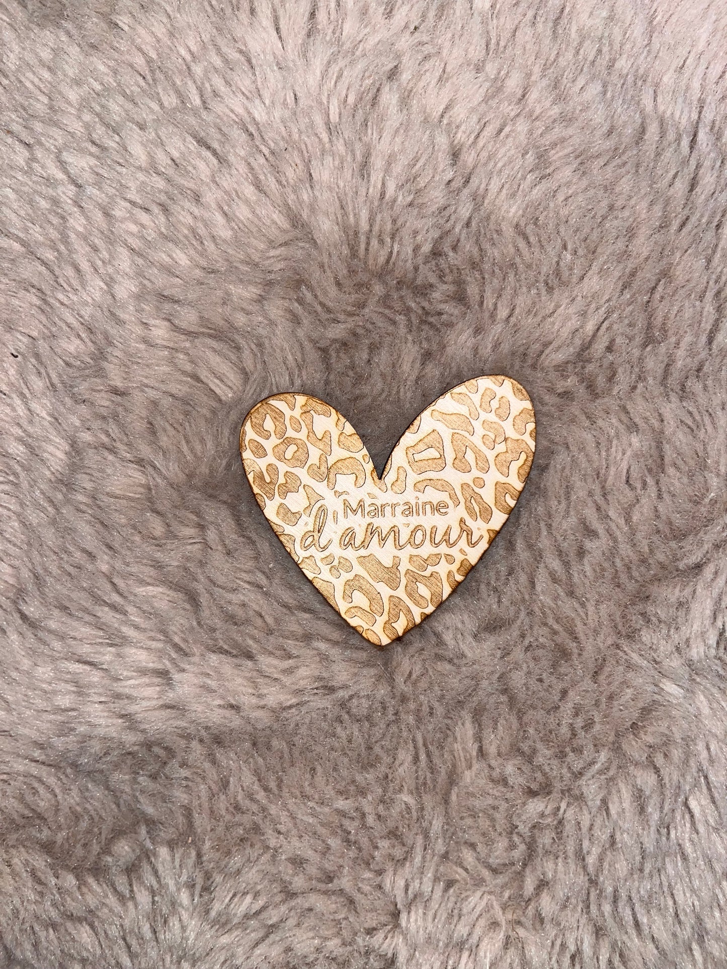 Magnet cœur léopard