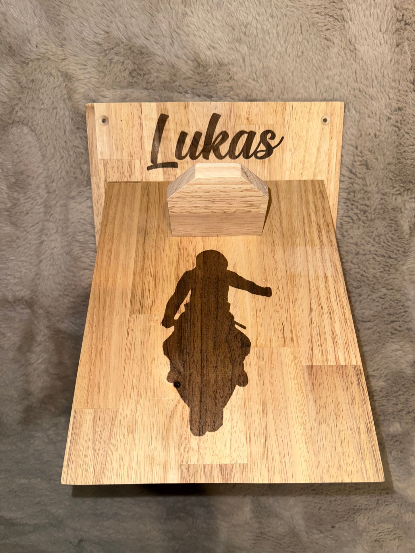 Support de casque personnalisé en bois