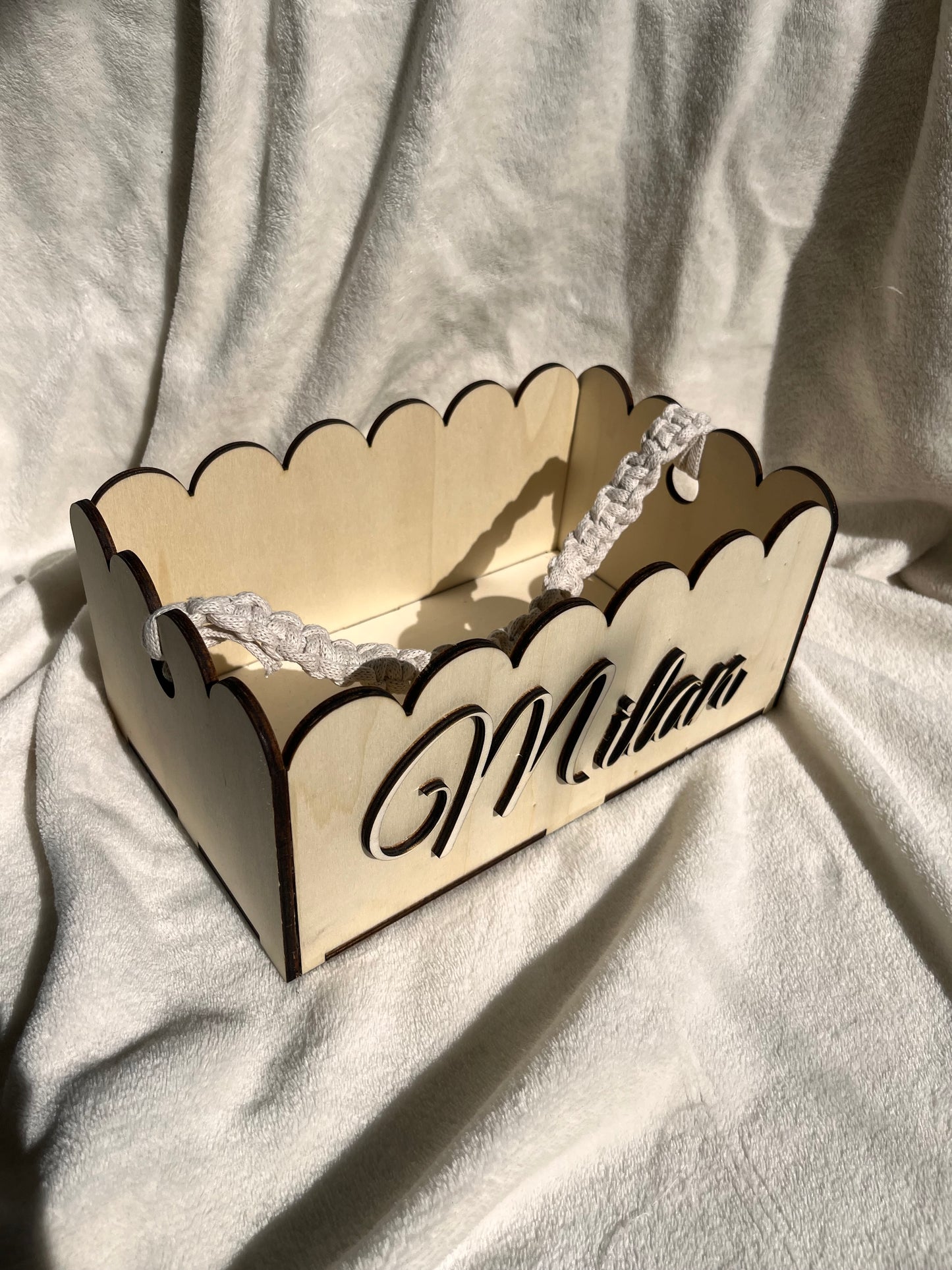 Panier en bois personnalisé