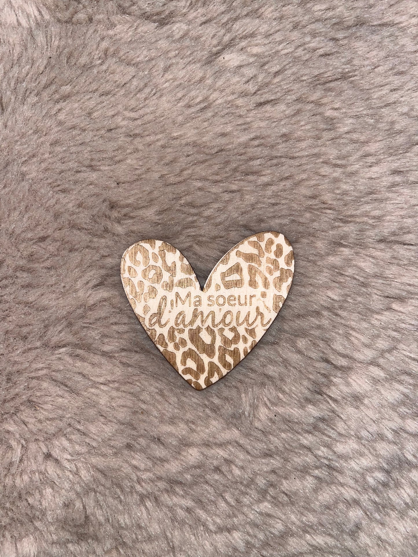 Magnet cœur léopard