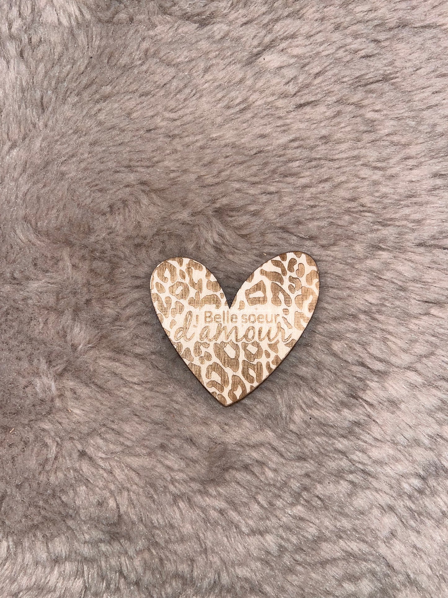 Magnet cœur léopard
