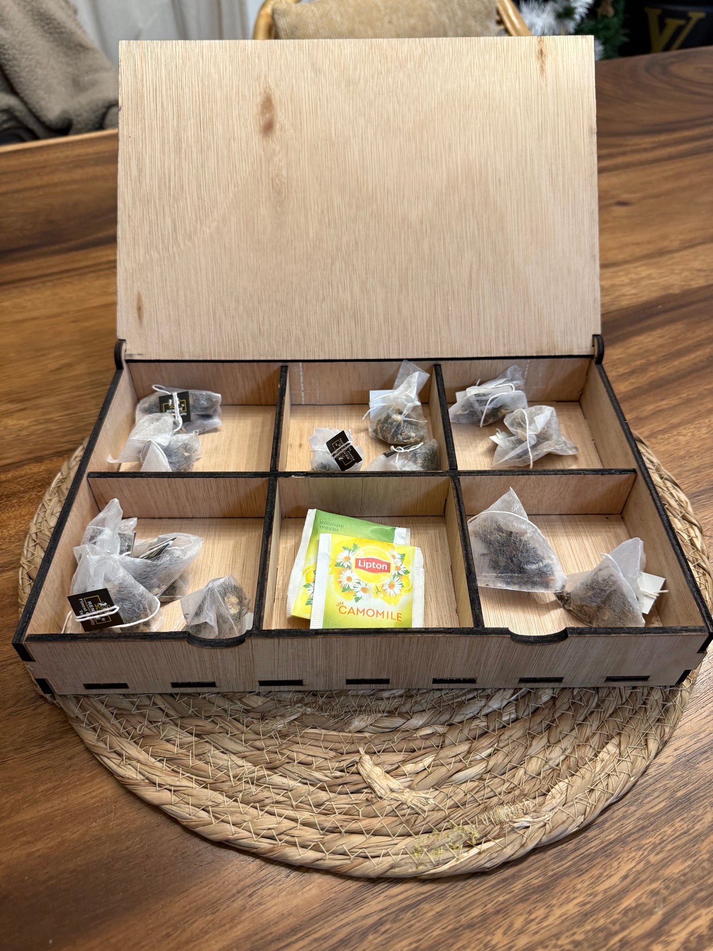 Boîte à Thé Personnalisée en Bois