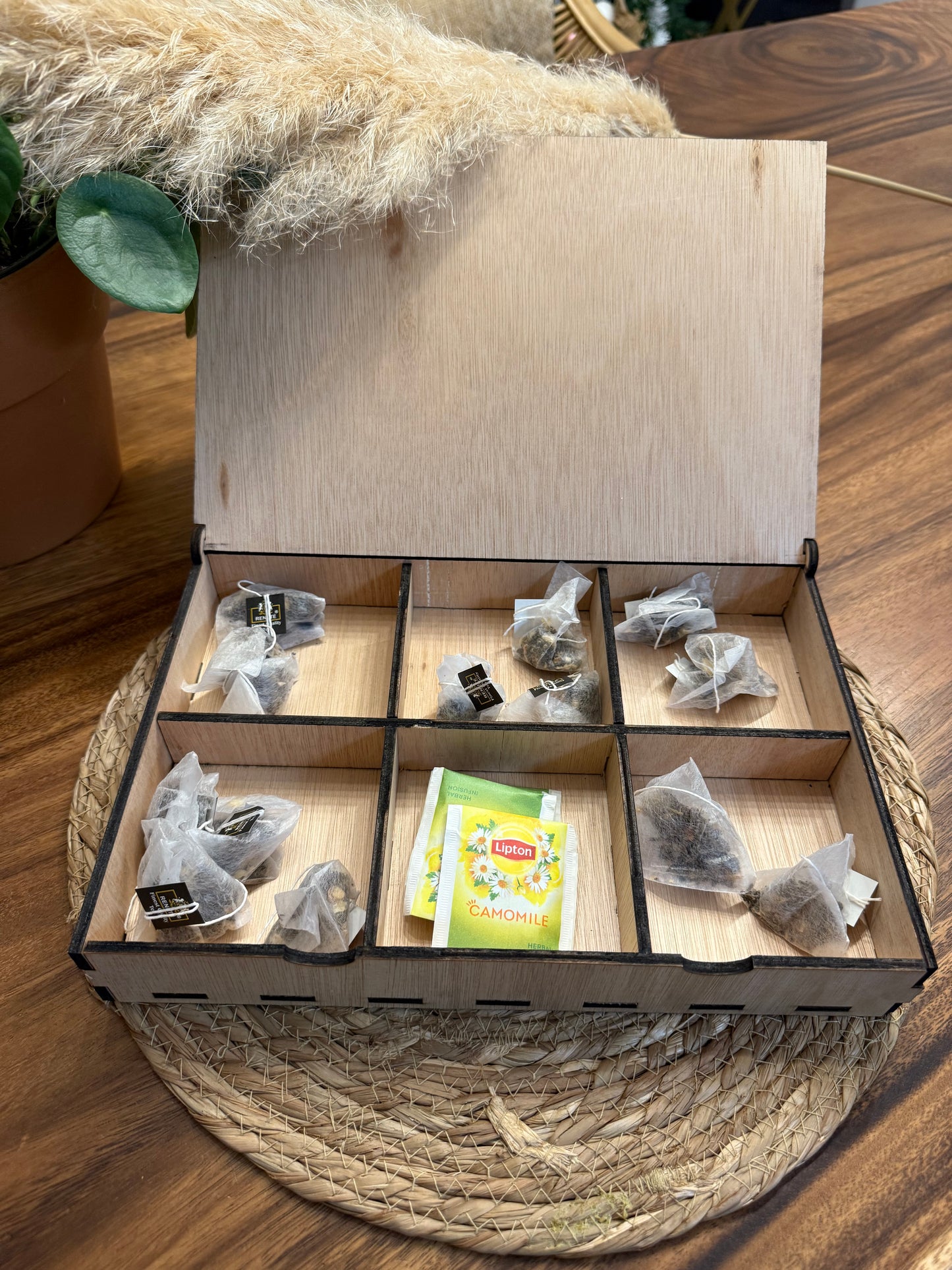 Boîte à Thé Personnalisée en Bois