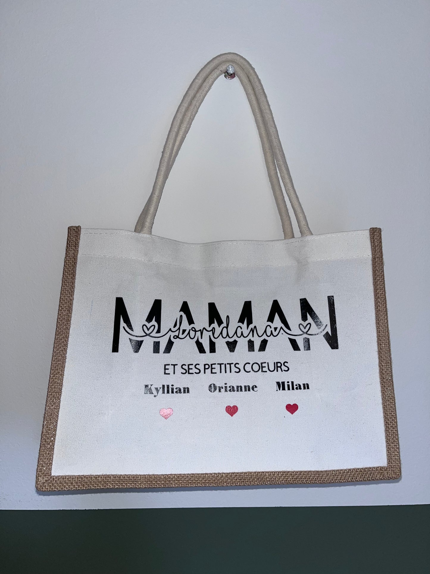 Sac cabas en toile de jute personnalisé