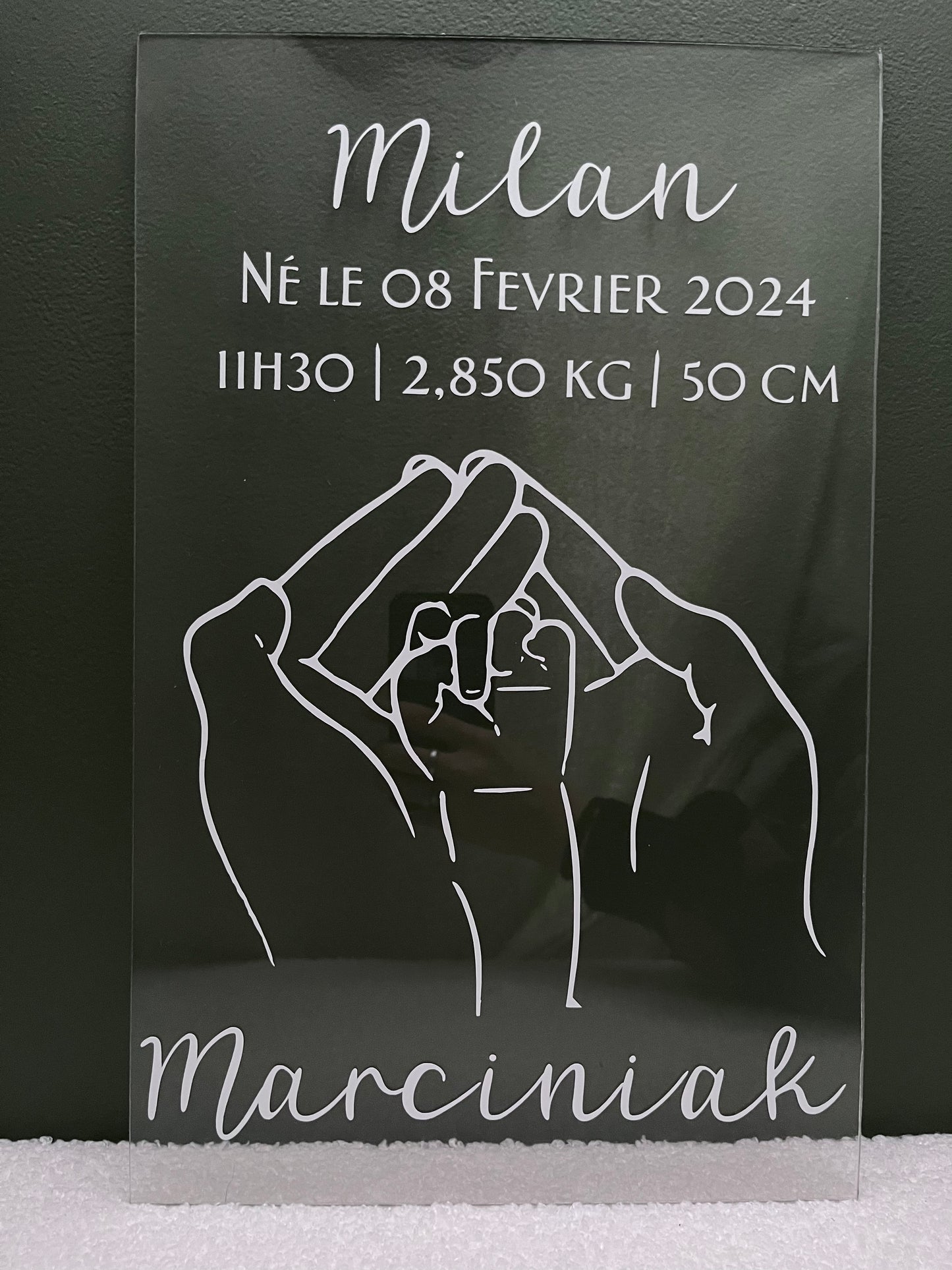 Plaque de naissance personnalisée