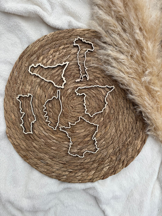 Décoration Murale Minimaliste en Bois – Pays