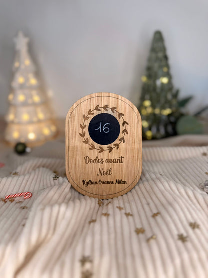 Pancarte aimantée "combien de dodos avant Noël" à personnaliser