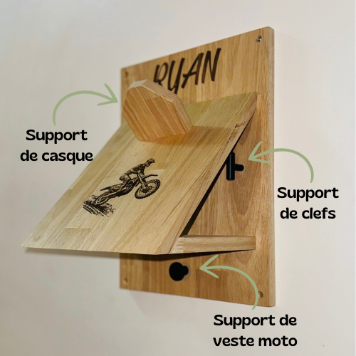 Support de casque personnalisé en bois