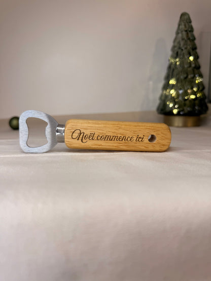 Décapsuleur en bois personnalisé
