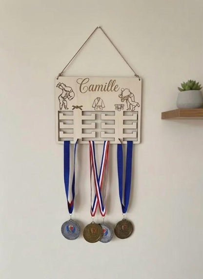 Support médaille de Judo personnalisé