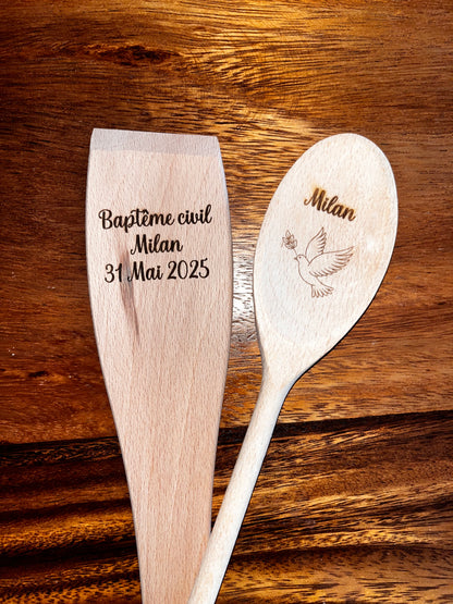 Lot de 2 couverts en bambou personnalisé