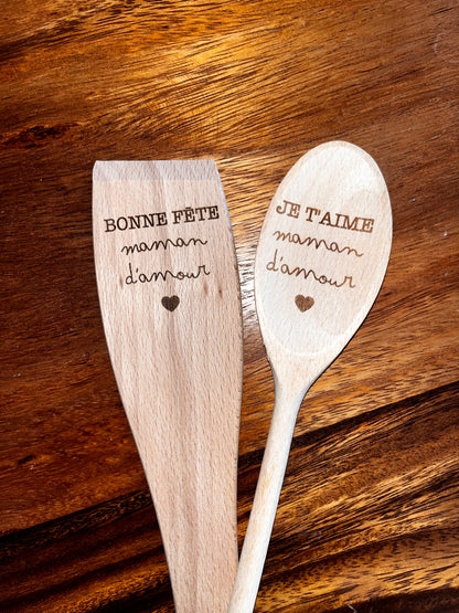 Lot de 2 couverts en bambou personnalisé