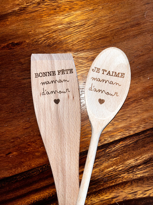 Lot de 2 couverts en bambou personnalisé