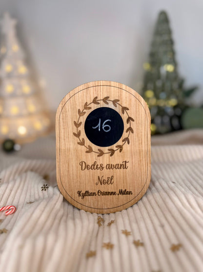 Pancarte aimantée "combien de dodos avant Noël" à personnaliser