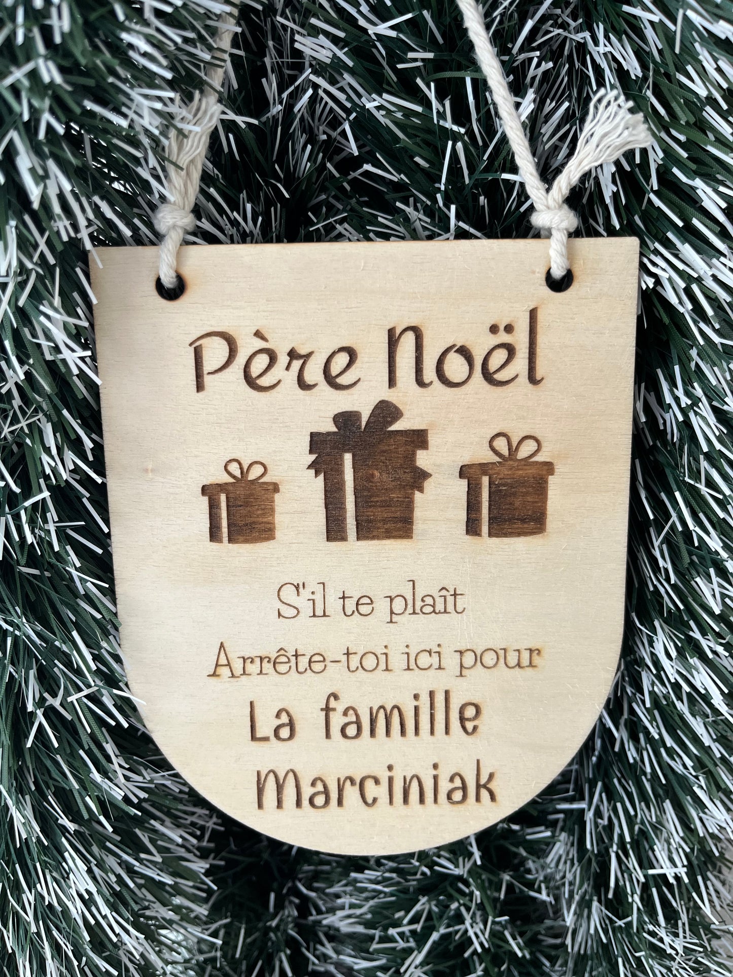 Pancarte "Père Noël arrête toi ici"