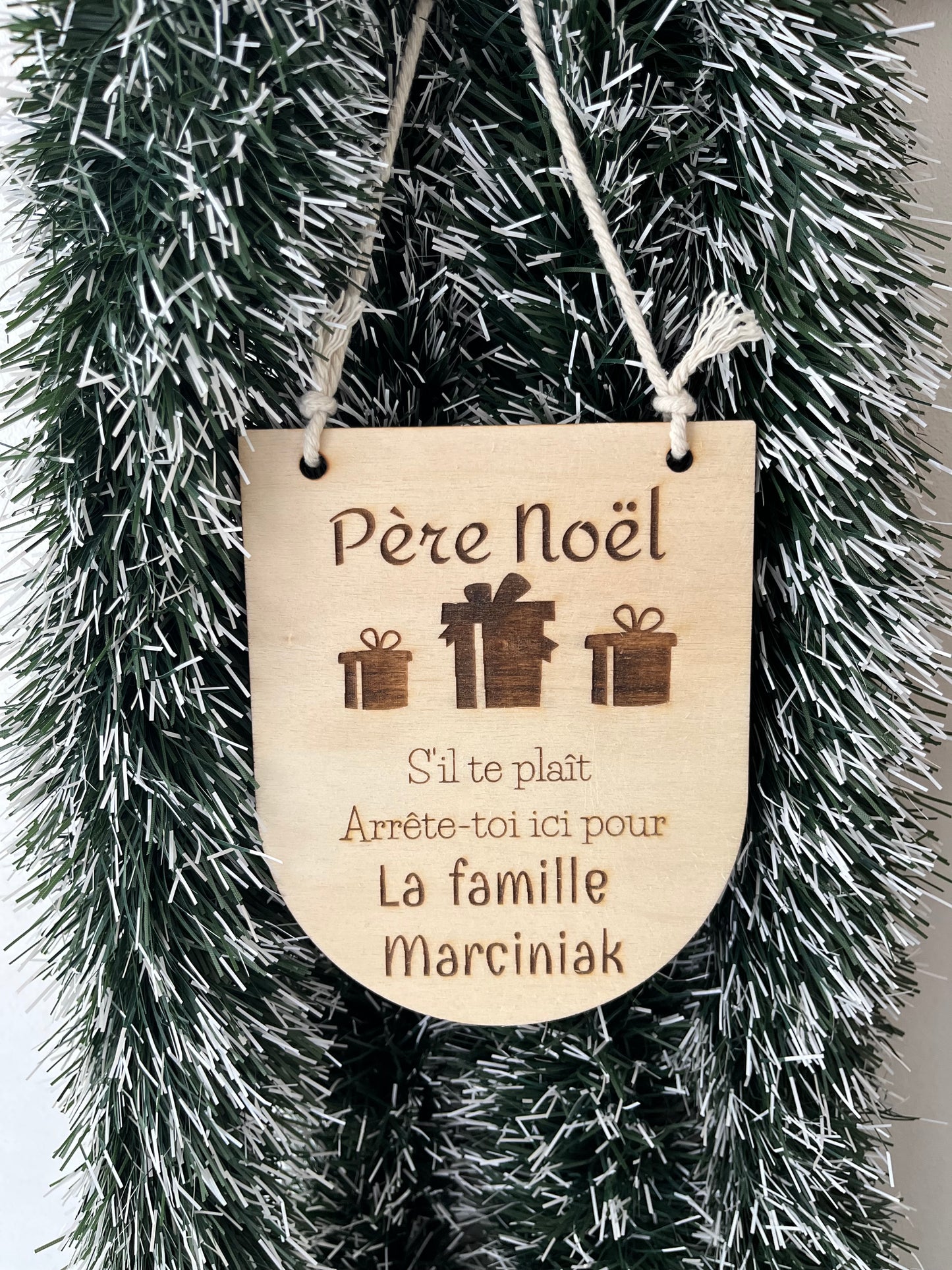 Pancarte "Père Noël arrête toi ici"