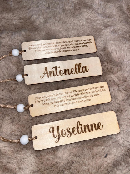 Marque page personnalisé en bois
