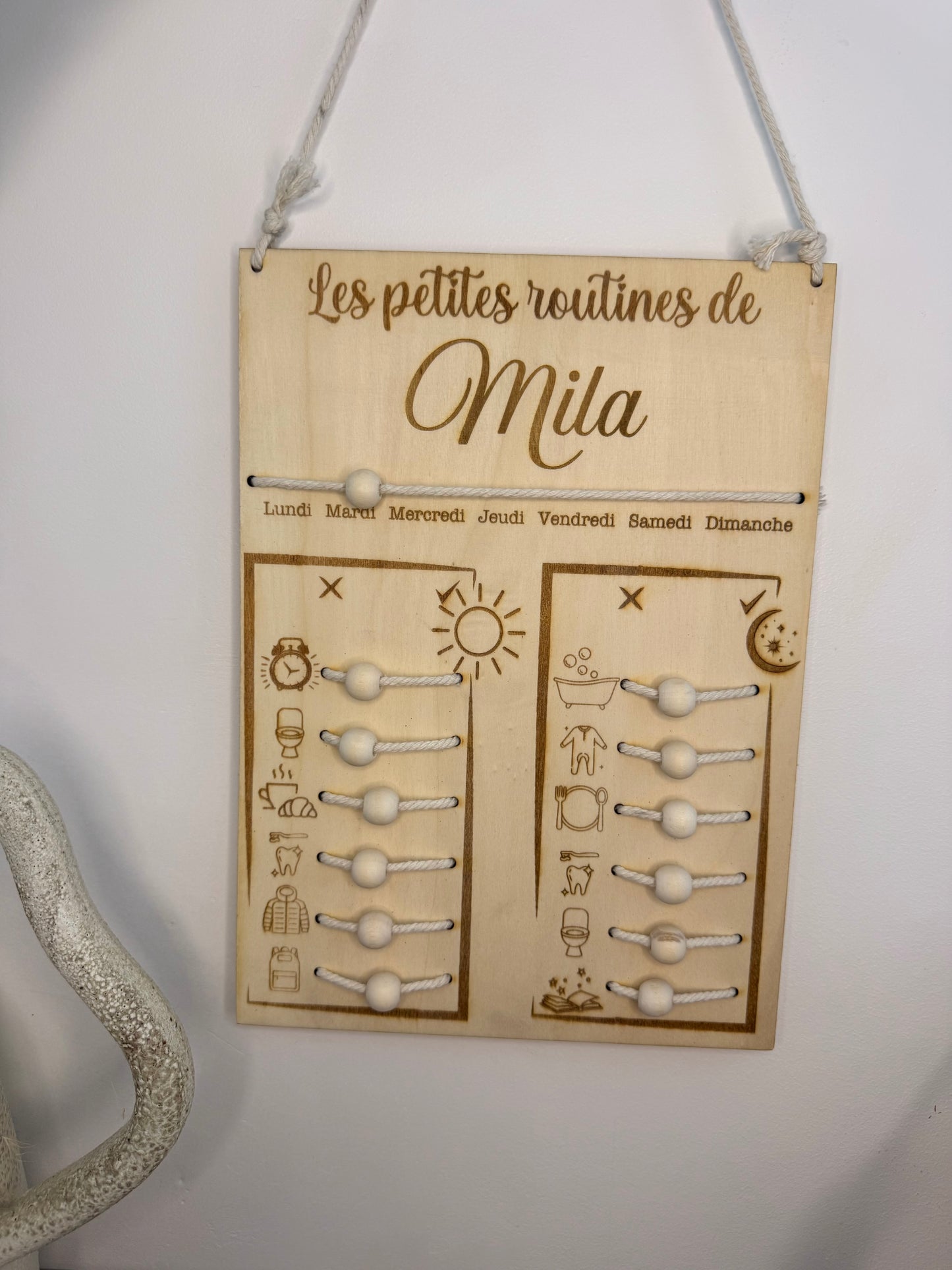 Tableau "les petites routines" personnalisé