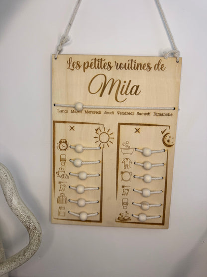 Tableau "les petites routines" personnalisé