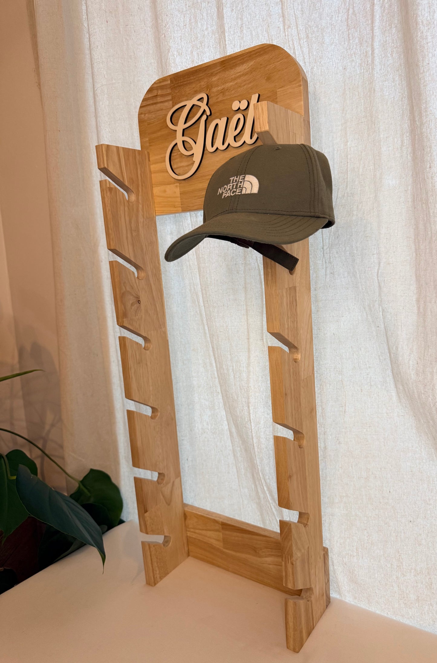 Support de casquette personnalisé en bois