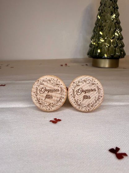 Bouchon de bouteille de vin réutilisable version Noël