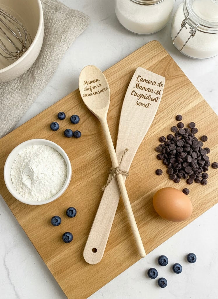 Lot de 2 couverts en bambou personnalisé