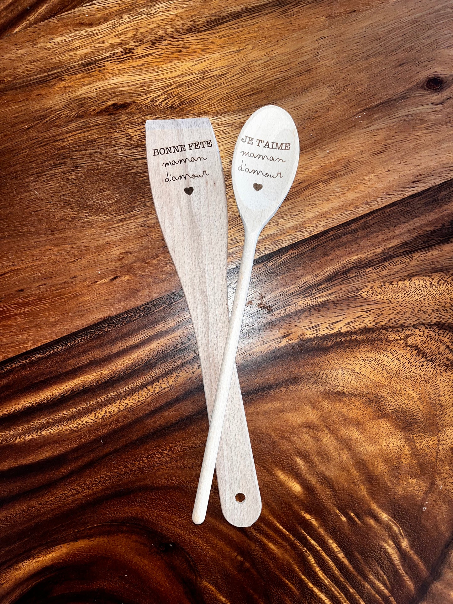 Lot de 2 couverts en bambou personnalisé