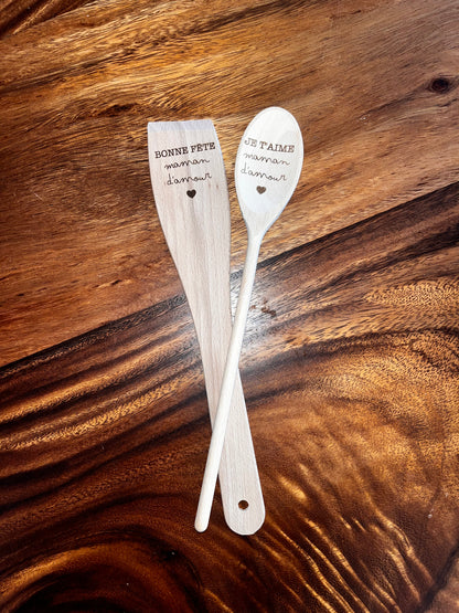 Lot de 2 couverts en bambou personnalisé