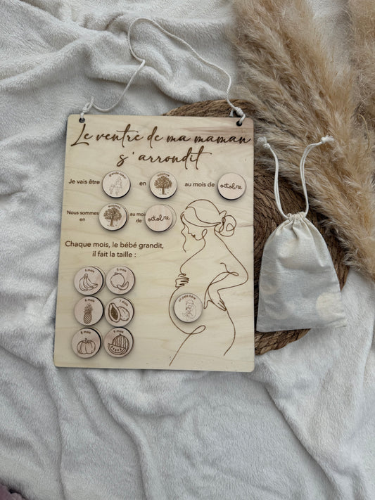 Calendrier de grossesse en bois