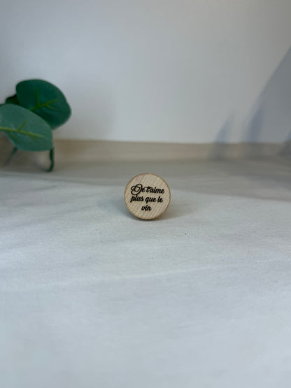 Bouchon de bouteille de vin réutilisable version Saint Valentin