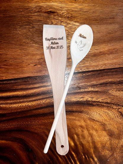 Lot de 2 couverts en bambou personnalisé