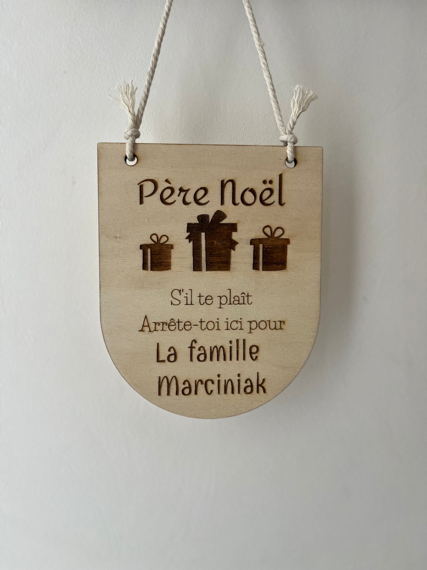 Pancarte "Père Noël arrête toi ici"