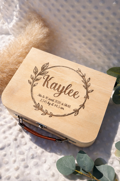 Boîte souvenir de naissance personnalisée