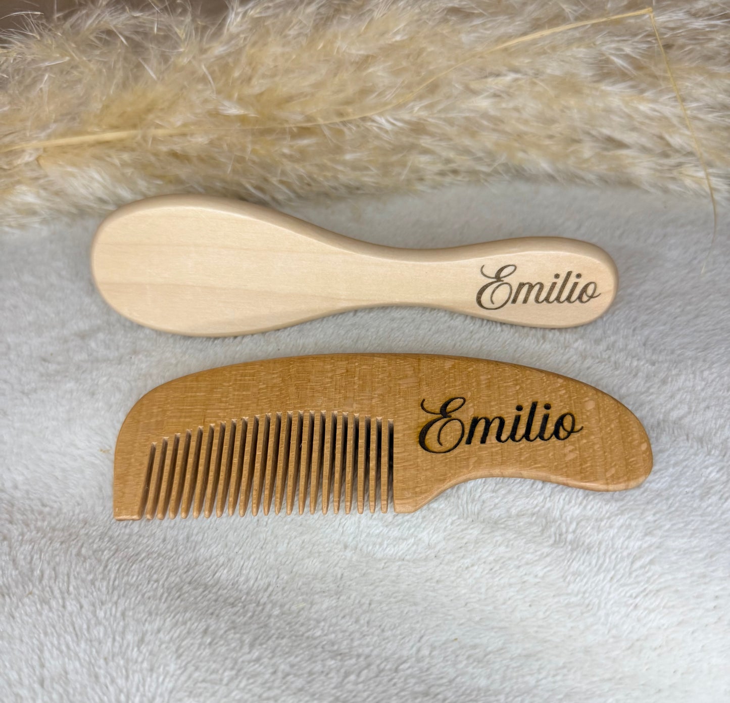 Lot peigne et brosse bébé personnalisé