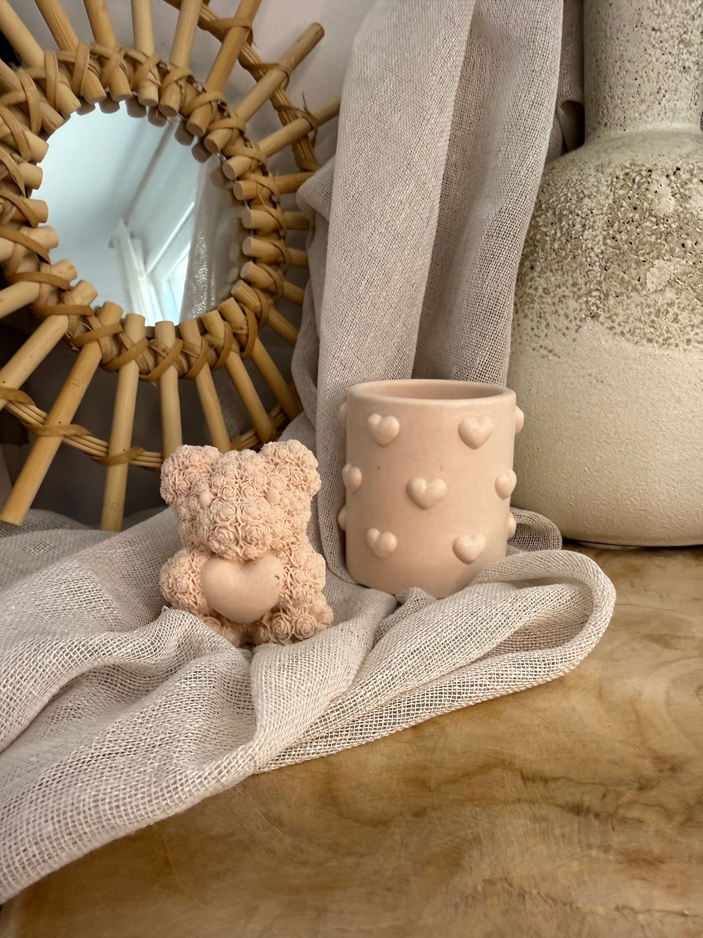 Pot petit cœur et nounours