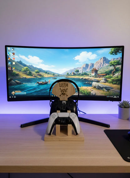 Support casque gaming et manettes personnalisé