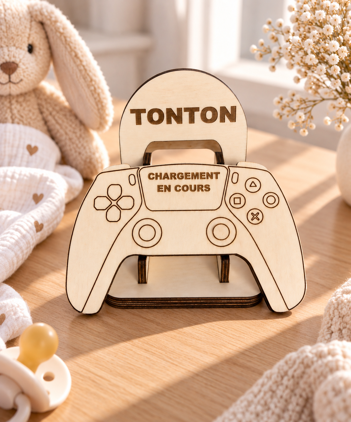 Annonce de grossesse personnalisée en forme de manette de jeux video