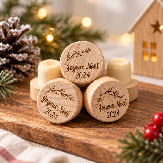 Bouchon de bouteille de vin de Noël personnalisé