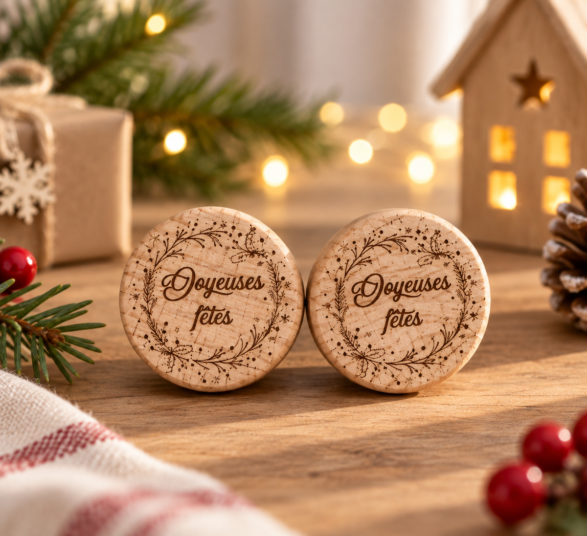 Bouchons de Noël personnalisable