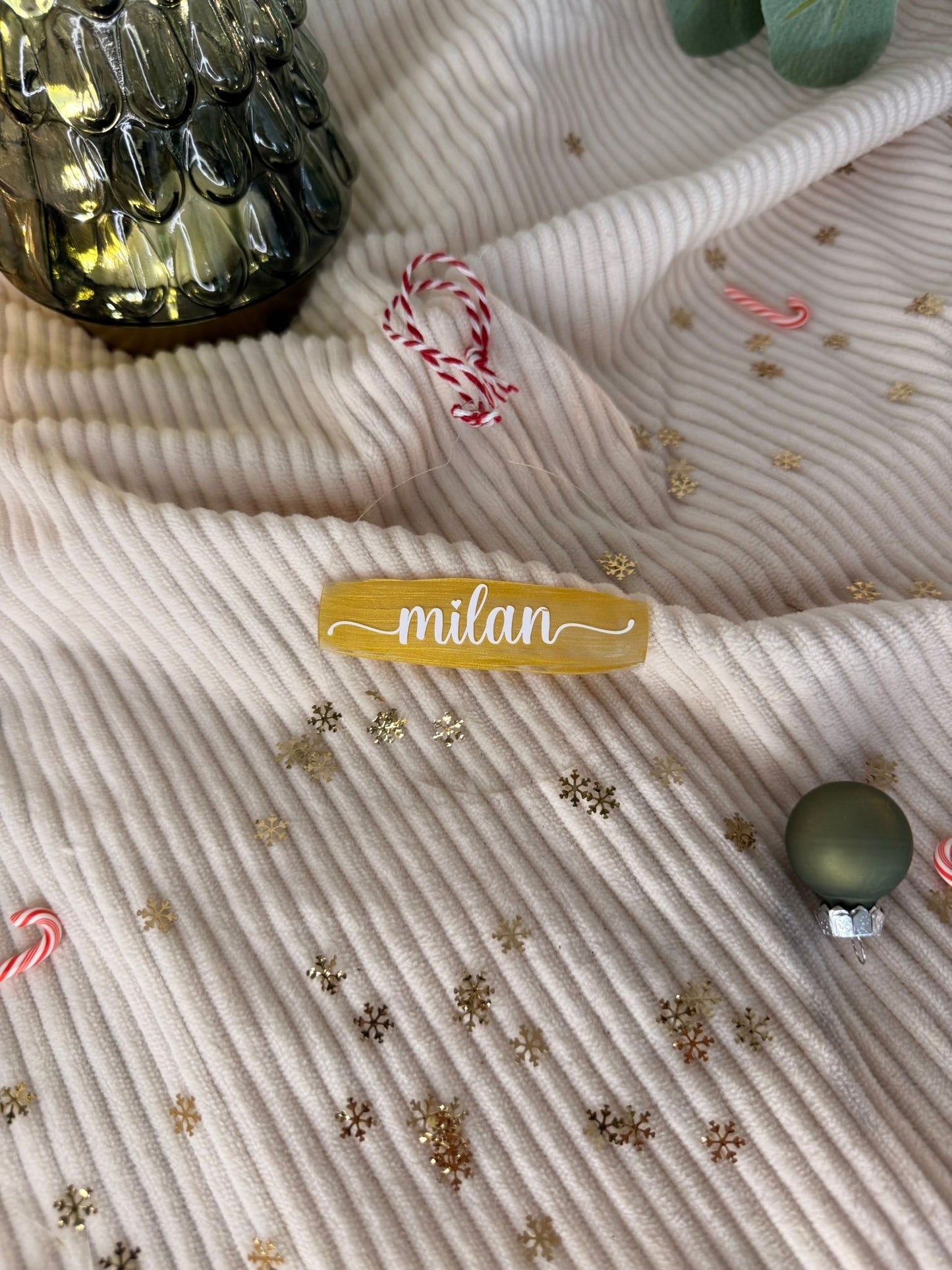 boule de Noël en acrylique personnalisée avec peinture à l'arrière