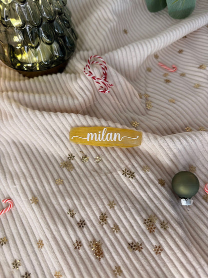 boule de Noël en acrylique personnalisée avec peinture à l'arrière