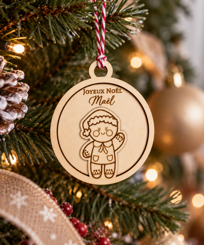 Boule de Noël personnalisable en bois
